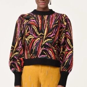Farm Rio Zebra Intarsia  Sweater